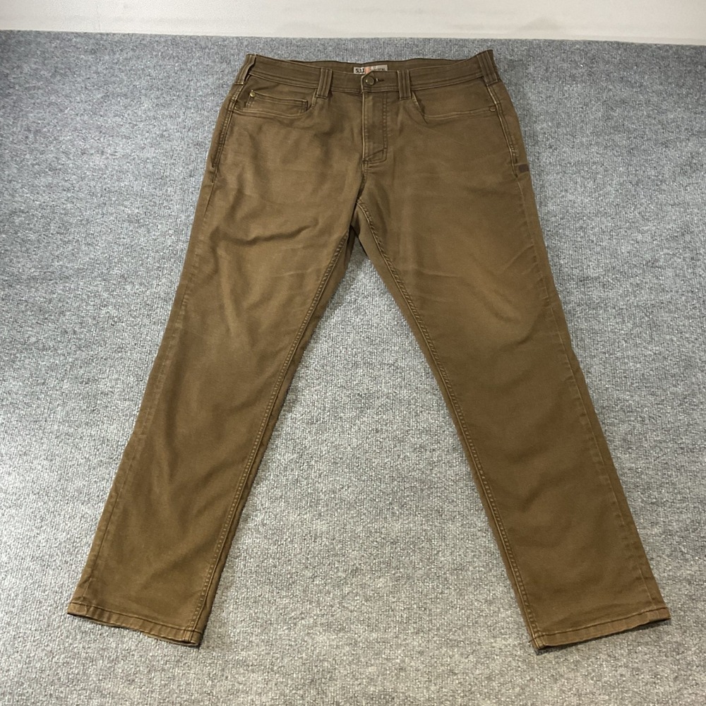 5.11 Tactical Defender-Flex Slim Pants Mens 36x32 Brown Earth Tone 74464